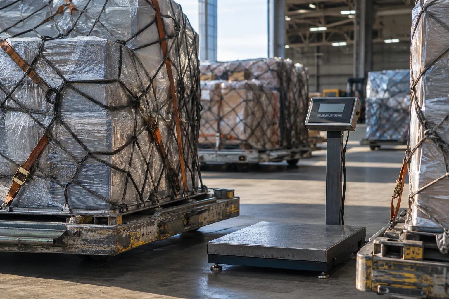 Air cargo metrics: tonnes, CTK, ACTK and load factor · AI-generated editorial illustration